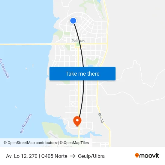 Av. Lo 12, 270 | Q405 Norte to Ceulp/Ulbra map