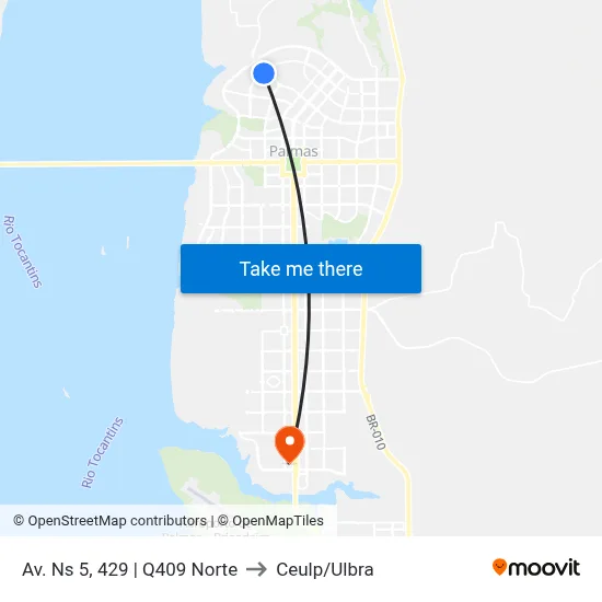 Av. Ns 5, 429 | Q409 Norte to Ceulp/Ulbra map