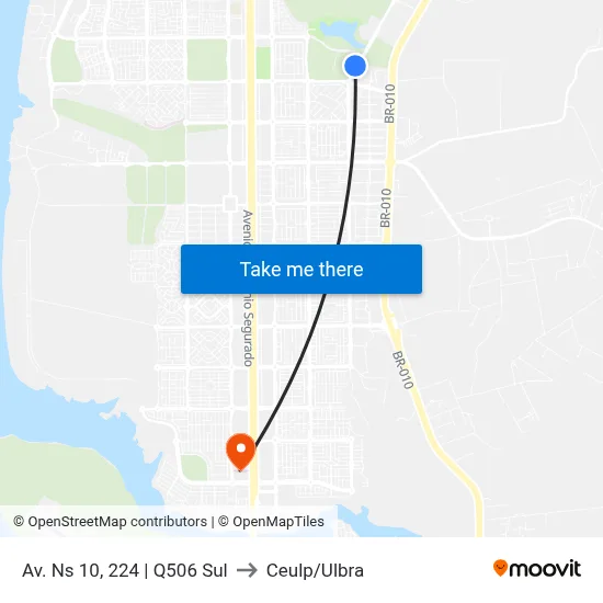 Av. Ns 10, 224 | Q506 Sul to Ceulp/Ulbra map
