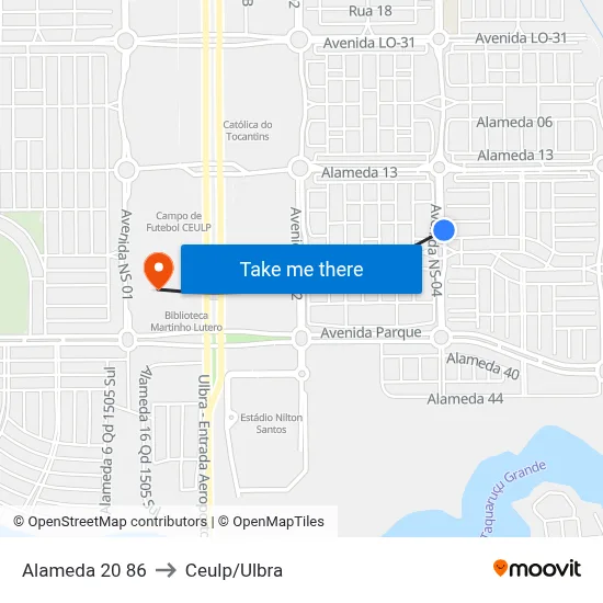 Alameda 20 86 to Ceulp/Ulbra map
