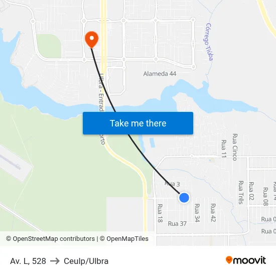Av. L, 528 to Ceulp/Ulbra map