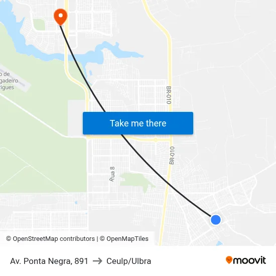 Av. Ponta Negra, 891 to Ceulp/Ulbra map