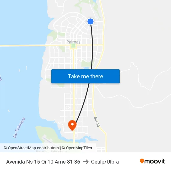 Avenida Ns 15 Qi 10 Arne 81 36 to Ceulp/Ulbra map