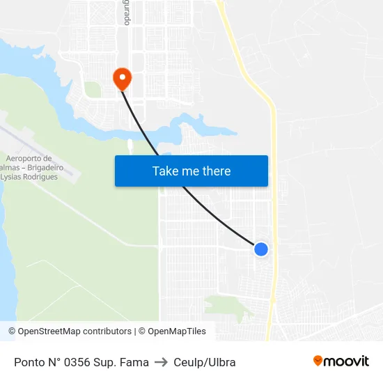 Ponto N° 0356 Sup. Fama to Ceulp/Ulbra map