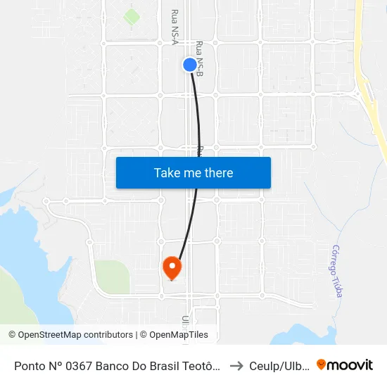 Ponto Nº 0367 Banco Do Brasil Teotônio to Ceulp/Ulbra map