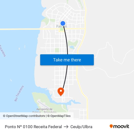 Ponto Nº 0100 Receita Federal to Ceulp/Ulbra map