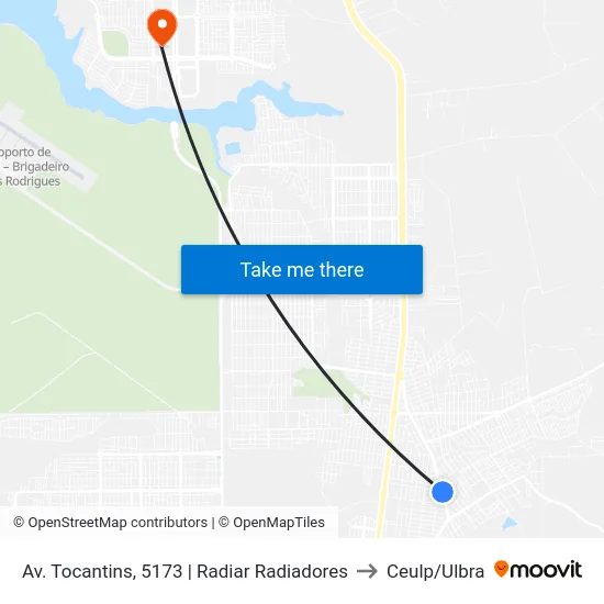 Av. Tocantins, 5173 | Radiar Radiadores to Ceulp/Ulbra map
