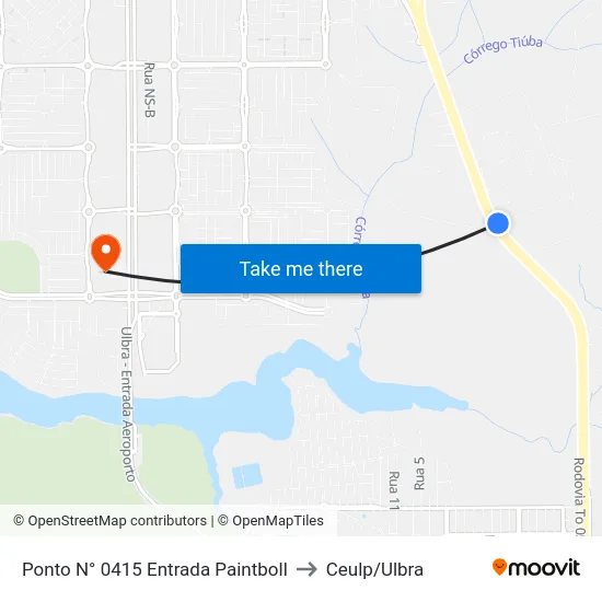Ponto N° 0415 Entrada Paintboll to Ceulp/Ulbra map