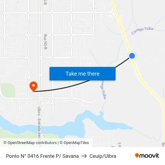 Ponto N° 0416 Frente P/ Savana to Ceulp/Ulbra map