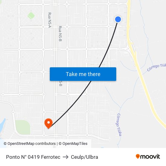 Ponto N° 0419 Ferrotec to Ceulp/Ulbra map