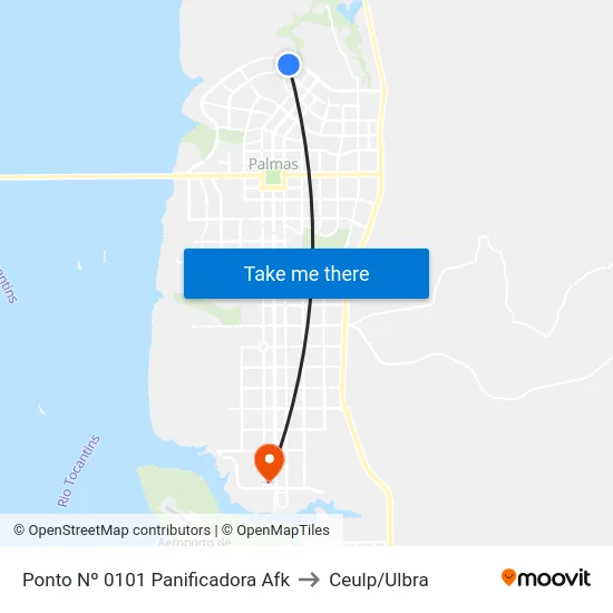 Ponto Nº 0101 Panificadora Afk to Ceulp/Ulbra map