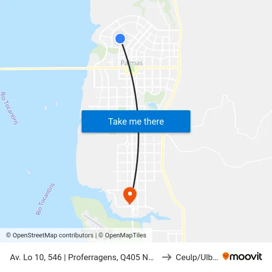 Av. Lo 10, 546 | Proferragens, Q405 Norte to Ceulp/Ulbra map
