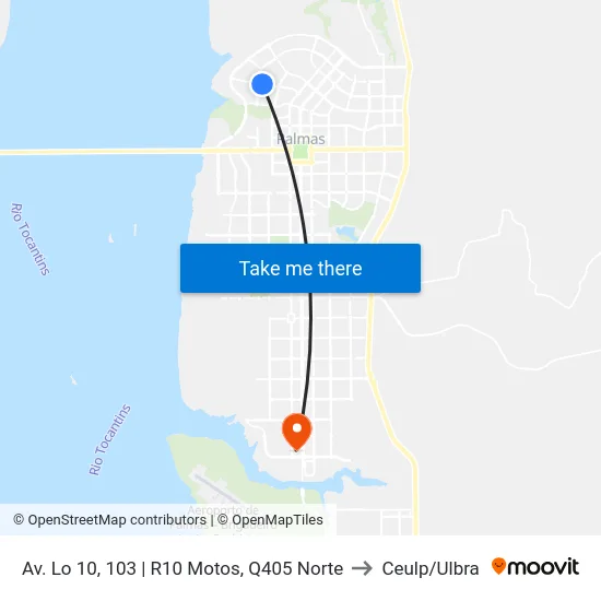 Av. Lo 10, 103 | R10 Motos, Q405 Norte to Ceulp/Ulbra map