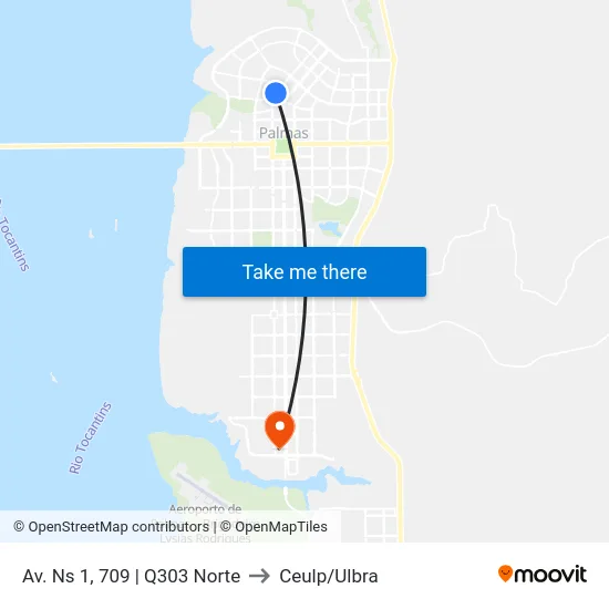 Av. Ns 1, 709 | Q303 Norte to Ceulp/Ulbra map