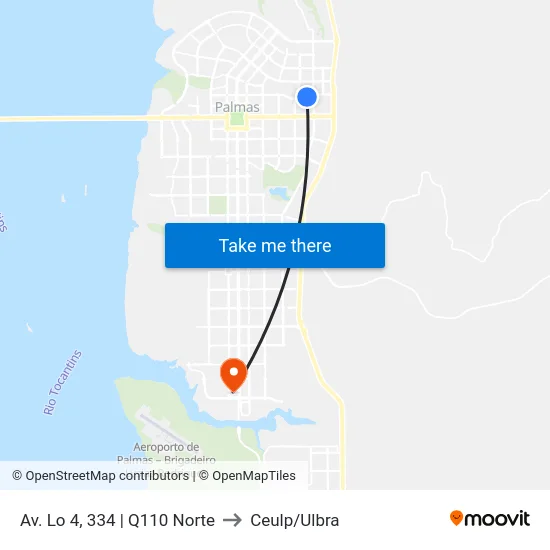 Av. Lo 4, 334 | Q110 Norte to Ceulp/Ulbra map