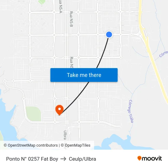Ponto N° 0257 Fat Boy to Ceulp/Ulbra map