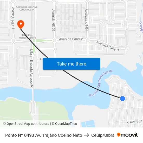 Ponto Nº 0493 Av. Trajano Coelho Neto to Ceulp/Ulbra map