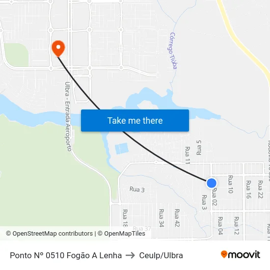 Ponto Nº 0510 Fogão A Lenha to Ceulp/Ulbra map
