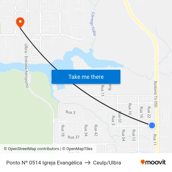 Ponto Nº 0514 Igreja Evangélica to Ceulp/Ulbra map