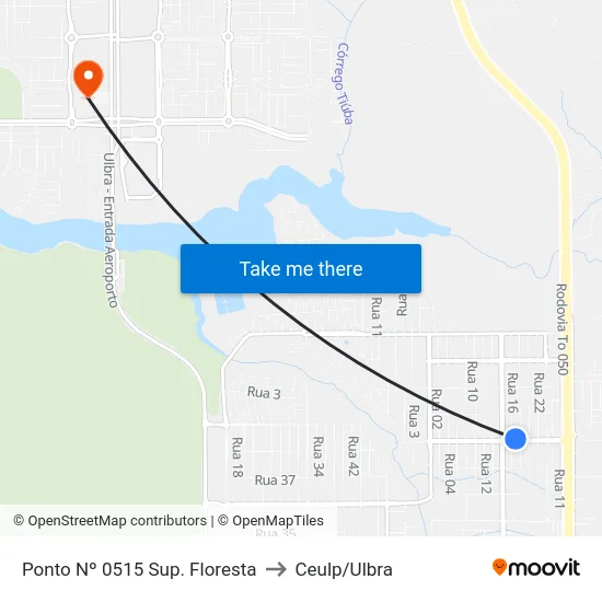 Ponto Nº 0515 Sup. Floresta to Ceulp/Ulbra map