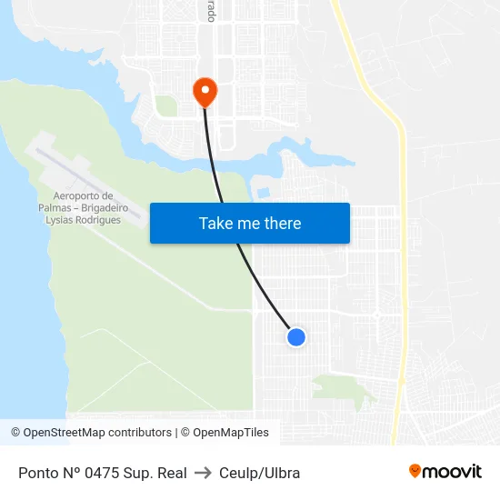 Ponto Nº 0475 Sup. Real to Ceulp/Ulbra map