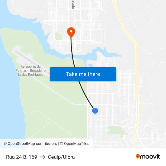 Rua 24 B, 169 to Ceulp/Ulbra map