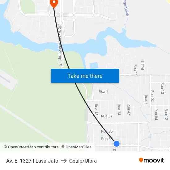 Av. E, 1327 | Lava-Jato to Ceulp/Ulbra map