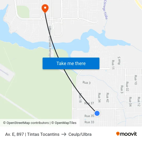 Av. E, 897 | Tintas Tocantins to Ceulp/Ulbra map