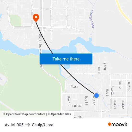 Av. M, 005 to Ceulp/Ulbra map