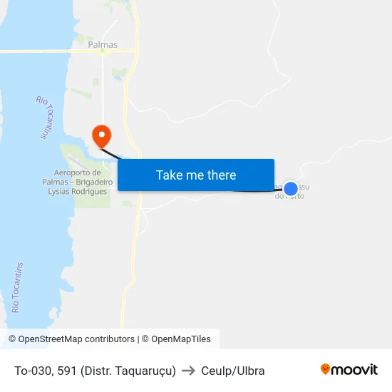 To-030, 591 (Distr. Taquaruçu) to Ceulp/Ulbra map