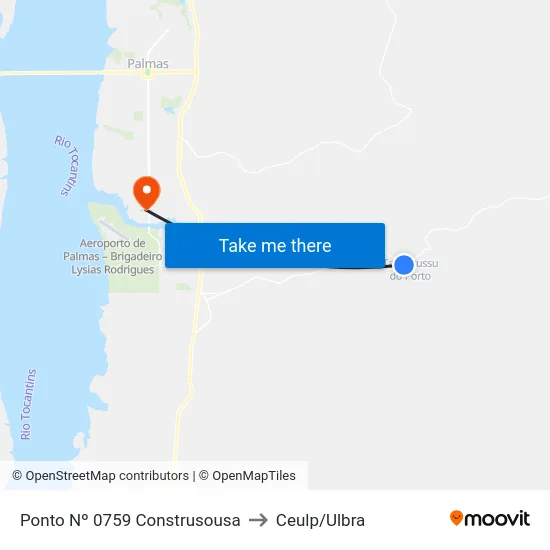 Ponto Nº 0759 Construsousa to Ceulp/Ulbra map