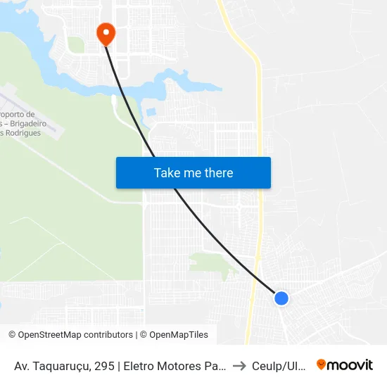 Av. Taquaruçu, 295 | Eletro Motores Paulim to Ceulp/Ulbra map