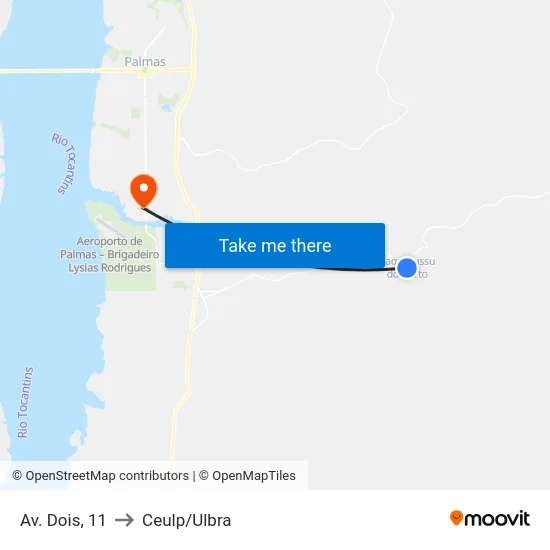 Av. Dois, 11 to Ceulp/Ulbra map