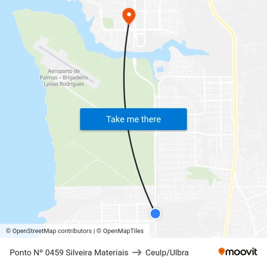 Ponto Nº 0459 Silveira Materiais to Ceulp/Ulbra map