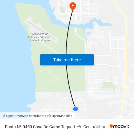 Ponto Nº 0450 Casa De Carne Taquari to Ceulp/Ulbra map
