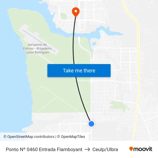Ponto Nº 0460 Entrada Flamboyant to Ceulp/Ulbra map