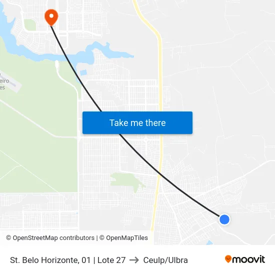 St. Belo Horizonte, 01 | Lote 27 to Ceulp/Ulbra map