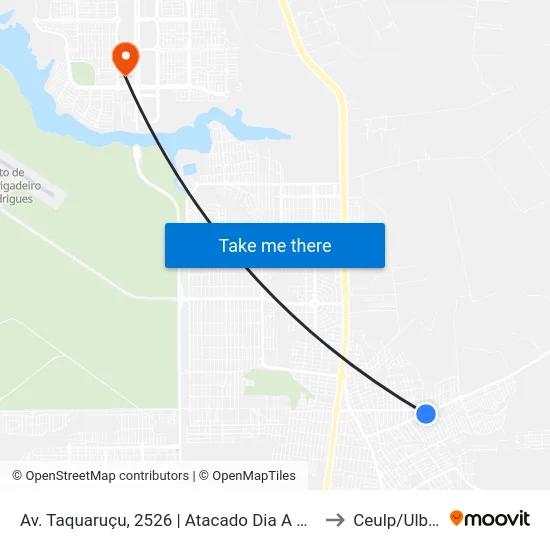 Av. Taquaruçu, 2526 | Atacado Dia A Dia to Ceulp/Ulbra map