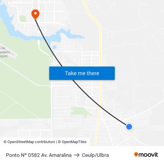 Ponto Nº 0582 Av. Amaralina to Ceulp/Ulbra map