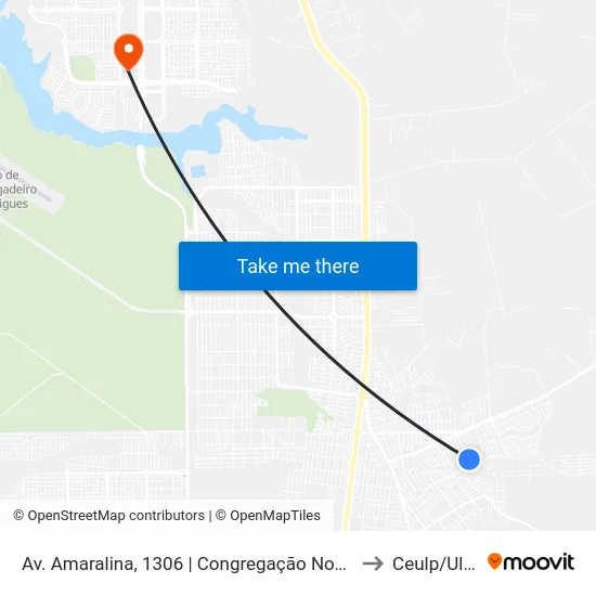 Av. Amaralina, 1306 | Congregação Nova Vida to Ceulp/Ulbra map