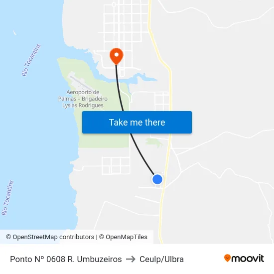 Ponto Nº 0608 R. Umbuzeiros to Ceulp/Ulbra map