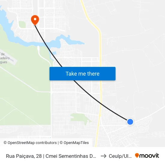 Rua Paiçava, 28 | Cmei Sementinhas Do Saber to Ceulp/Ulbra map
