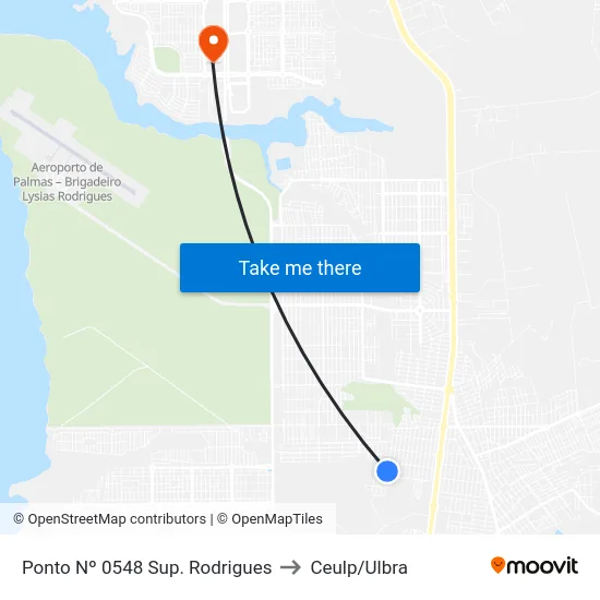 Ponto Nº 0548 Sup. Rodrigues to Ceulp/Ulbra map