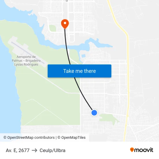 Av. E, 2677 to Ceulp/Ulbra map