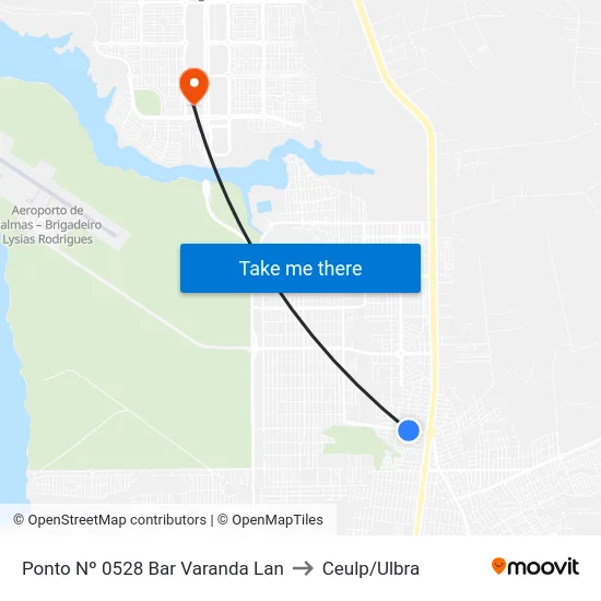 Ponto Nº 0528 Bar Varanda Lan to Ceulp/Ulbra map