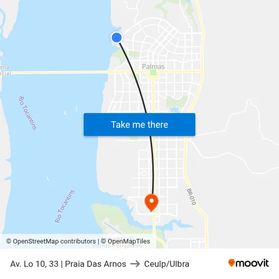 Av. Lo 10, 33 | Praia Das Arnos to Ceulp/Ulbra map