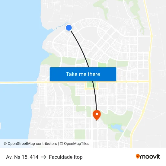 Av. Ns 15, 414 to Faculdade Itop map