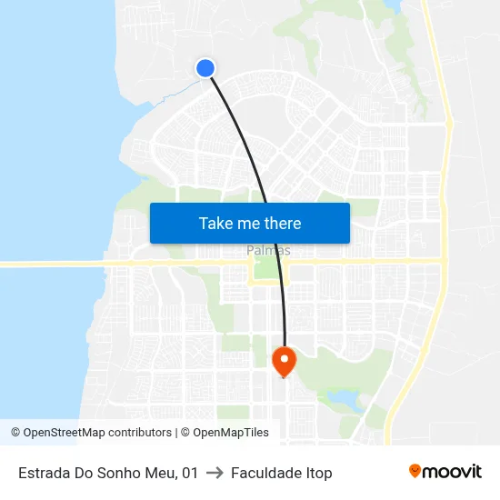 Estrada Do Sonho Meu, 01 to Faculdade Itop map