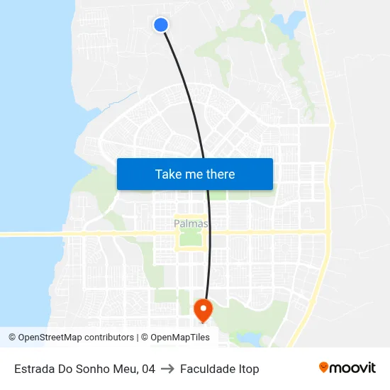 Estrada Do Sonho Meu, 04 to Faculdade Itop map