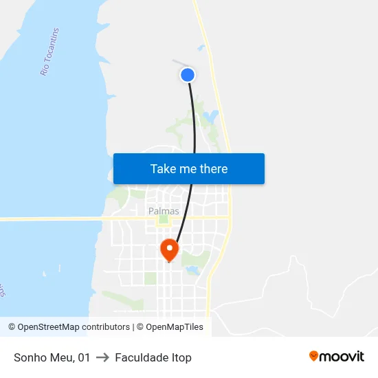 Sonho Meu, 01 to Faculdade Itop map